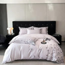 GobekUsa Butterflies Embroidery Bedding Set - King Queen Ru Size Bed Linens Sheet Pillowcase Comforter Cover Set
