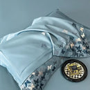 GobekUsa Butterflies Embroidery Bedding Set - King Queen Ru Size Bed Linens Sheet Pillowcase Comforter Cover Set