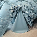 GobekUsa Butterflies Embroidery Bedding Set - King Queen Ru Size Bed Linens Sheet Pillowcase Comforter Cover Set