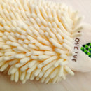Embroidered microfiber hand towel pale green & cream kitchen decor by Decorbites