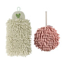 Embroidered microfiber hand towel pale green & cream kitchen decor by Decorbites