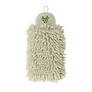 Embroidered microfiber hand towel pale green & cream kitchen decor by Decorbites