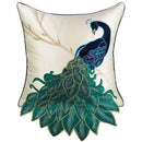 GobekUsa Embroidered Peacock Design Cushion Cover - Chinese Style Decorative Pillow Case