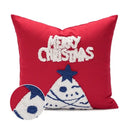 Embroidered red snowman cartoon christmas pillow covers living room by Decorbites