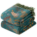 GobekUsa Double-Sided Sofa Throw Blanket - Japanese Cotton Cover - All-Season Quilt & Travel Blanket