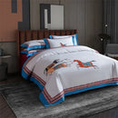 GobekUsa Galloping Horse 1000TC Egyptian Cotton Bedding Set: Duvet, Sheet, Pillowcases - Soft & Comfy
