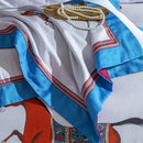 GobekUsa Galloping Horse 1000TC Egyptian Cotton Bedding Set: Duvet, Sheet, Pillowcases - Soft & Comfy