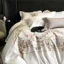 GobekUsa Egyptian Cotton Bedding Set: Queen King Ru Size Duvet Cover, Sheet, Pillowcase White