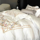 GobekUsa Egyptian Cotton Bedding Set: Queen King Ru Size Duvet Cover, Sheet, Pillowcase White