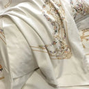GobekUsa Egyptian Cotton Bedding Set: Queen King Ru Size Duvet Cover, Sheet, Pillowcase White