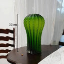 GobekUsa Cactus Frosted Glass Vase Table Decoration Artificial Flower Arrangement
