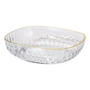 Emerald green crystal fruit plate dining room gold rim tray by Decorbites
