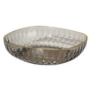 Emerald green crystal fruit plate dining room gold rim tray by Decorbites