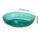 Emerald green crystal fruit plate dining room gold rim tray by Decorbites