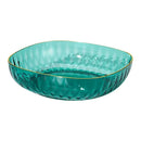 Emerald green crystal fruit plate dining room gold rim tray by Decorbites