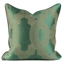 GobekUsa Emerald Green Geo Jaquard Cushion Cover 50x50cm