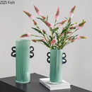 GobekUsa Emerald Green Glass Vase Hydroponics Plant Pots Floral Room Decor