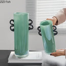 GobekUsa Emerald Green Glass Vase Hydroponics Plant Pots Floral Room Decor