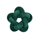 Emerald green star knotted lumbar cushion bedroom velvet pillow by Decorbites