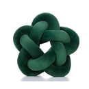 Emerald green star knotted lumbar cushion bedroom velvet pillow by Decorbites