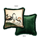 GobekUsa Birds Floral Print Cushion Cover with Tassels 50x50cm
