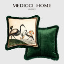 GobekUsa Birds Floral Print Cushion Cover with Tassels 50x50cm