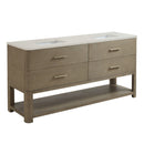 James Martin Lucian 72" Double Bathroom Vanity, Pebble Oak