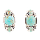 Emile Blue Turquoise Sterling Silver Hoop Earrings