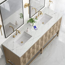 James Martin Emmeline 72" Double Bathroom Vanity, Pebble Oak