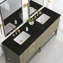 James Martin Emmeline 72" Double Bathroom Vanity, Pebble Oak
