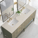 James Martin Emmeline 72" Double Bathroom Vanity, Pebble Oak