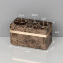 GobekUsa Emperador Dark Marble Bathroom Set: Toothbrush Holder, Soap Dispenser, Luxury Accessories