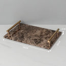 GobekUsa Emperador Dark Marble Bathroom Set: Toothbrush Holder, Soap Dispenser, Luxury Accessories