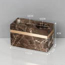 GobekUsa Emperador Dark Marble Bathroom Set: Toothbrush Holder, Soap Dispenser, Luxury Accessories