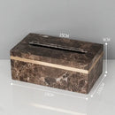 GobekUsa Emperador Dark Marble Bathroom Set: Toothbrush Holder, Soap Dispenser, Luxury Accessories