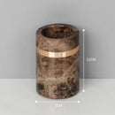 GobekUsa Emperador Dark Marble Bathroom Set: Toothbrush Holder, Soap Dispenser, Luxury Accessories