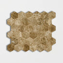 Emperador Light Polished Hexagon Marble Mosaics 10 3/8x12