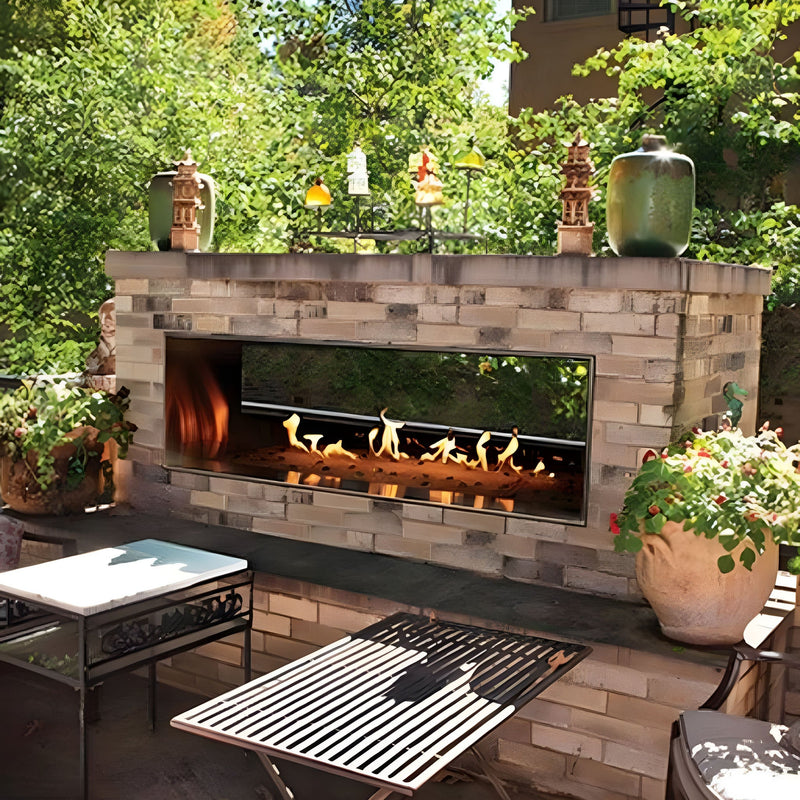 Empire Comfort Systems Carol Rose Coastal Natural Gas Outdoor Linear See Through Fireplace [OLL48/60SP12SN] (SAK39794)