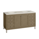 James Martin Chicago 60" Double Bathroom Vanity, Walnut Whisper