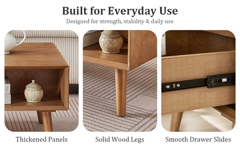 Engineered Wood Coffee Table with Storage – Hidden Drawer, photo 4 of 10