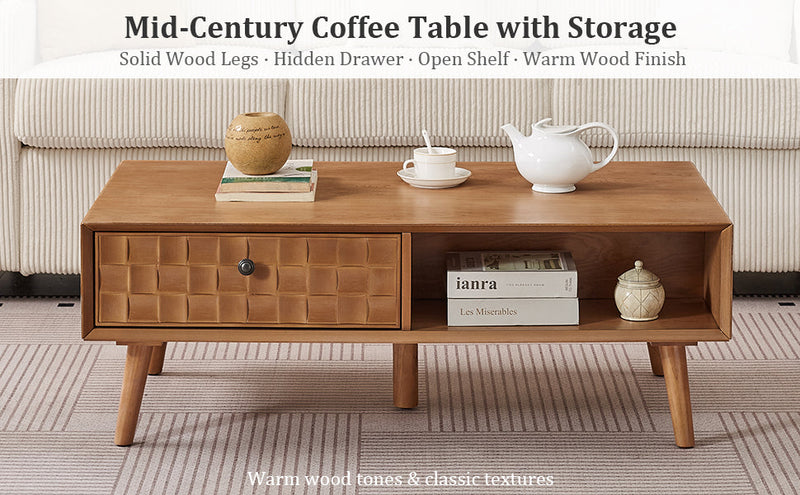 Engineered Wood Coffee Table with Storage – Hidden Drawer, photo 5 of 10