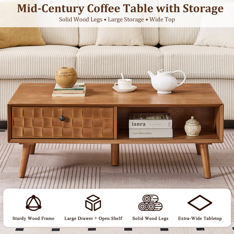 Engineered Wood Coffee Table with Storage – Hidden Drawer, photo 9 of 10