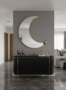 Crescent Moon Mirror - Unlacquered Brass Mirror