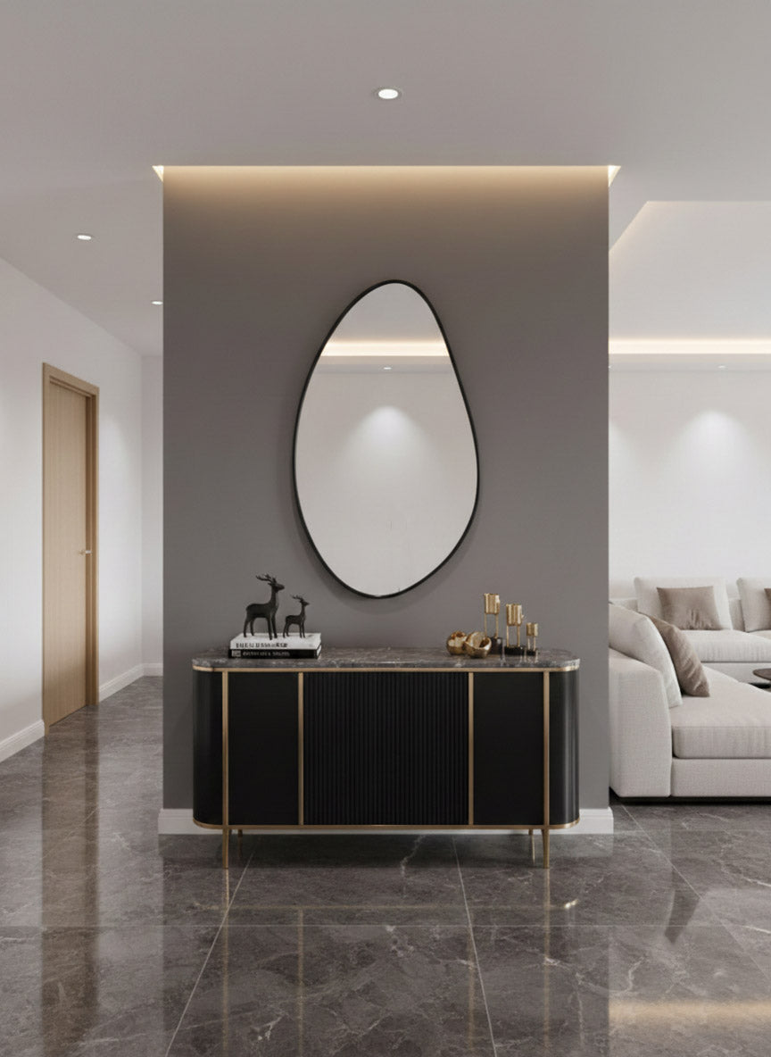 Black Asymmetrical Mirror - Aesthetic Wall Mirror, photo 2 of 11