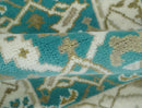 Entryway 2x3 Blue and Ivory Hand Knotted Oriental Oushak Wool Area Rug by The Rug Decor