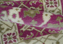 Entryway 2x3 Pink and Ivory Hand Knotted Oriental Oushak Wool Area Rug by The Rug Decor