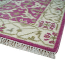 Entryway 2x3 Pink and Ivory Hand Knotted Oriental Oushak Wool Area Rug by The Rug Decor