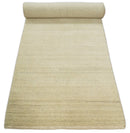 Entryway Hallway Runner Solid Beige Natural Farmhouse Wool Hand Woven Southwestern Rug| LOR1