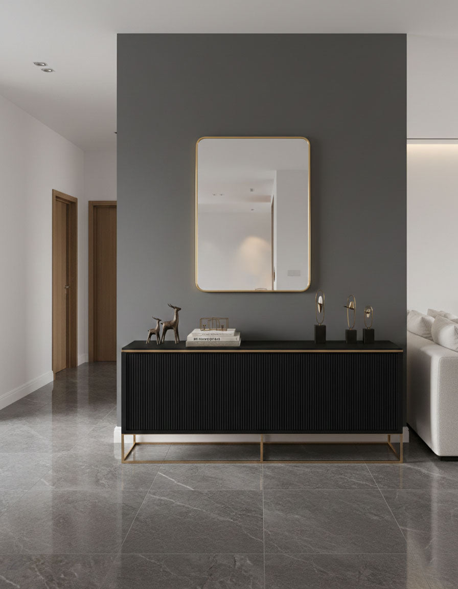 Rectangular Gold Brass Mirror -  unlacquered Brass Frame Mirror, photo 6 of 15