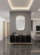Oblong Antique Brass Mirror - Rectangular Wall Mirror